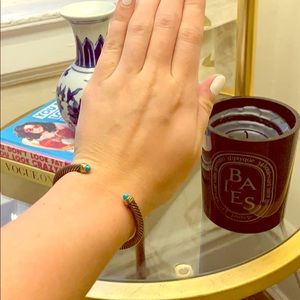 David Yurman Bracelet w/ Turquoise & 14K Gold, 5mm